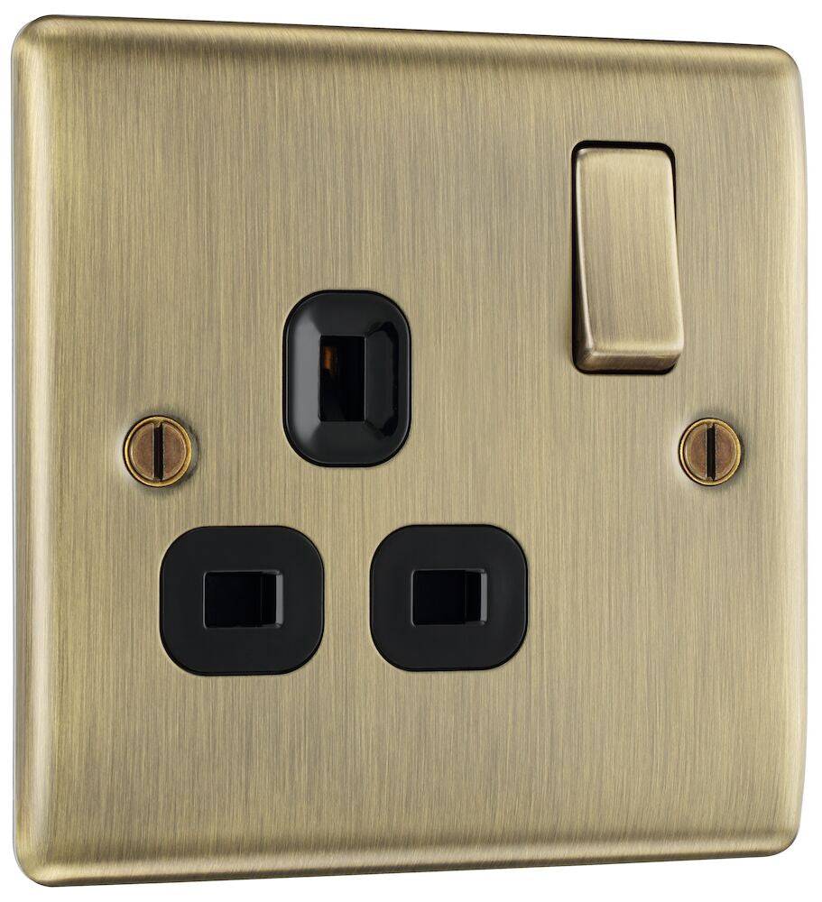 Nexus Metal Antique Brass Single Socket NAB21B-The Switch Depot