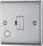 Nexus Metal Brushed Steel 13A Unswitched Spur with Flex Outlet NBS55 - The Switch Depot