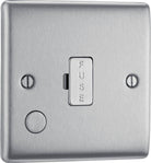 Nexus Metal Brushed Steel 13A Unswitched Spur with Flex Outlet NBS55 - The Switch Depot