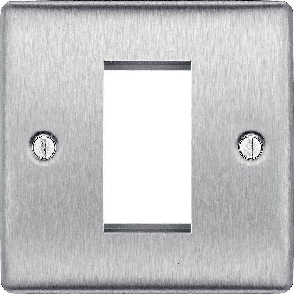 Nexus Metal Brushed Steel 1G Euro Plate NBSEMS1 - The Switch Depot