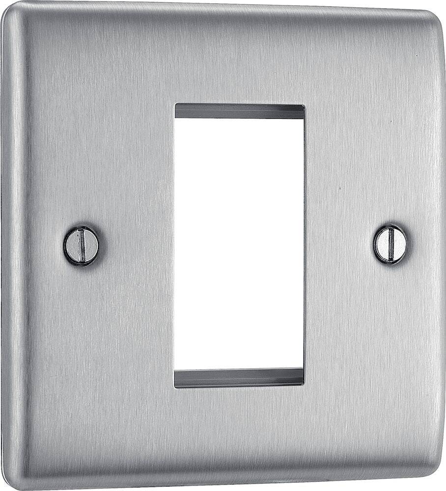 Nexus Metal Brushed Steel 1G Euro Plate NBSEMS1 - The Switch Depot