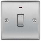 Nexus Metal Brushed Steel 20A Double Pole Switch with Neon NBS31 - The Switch Depot