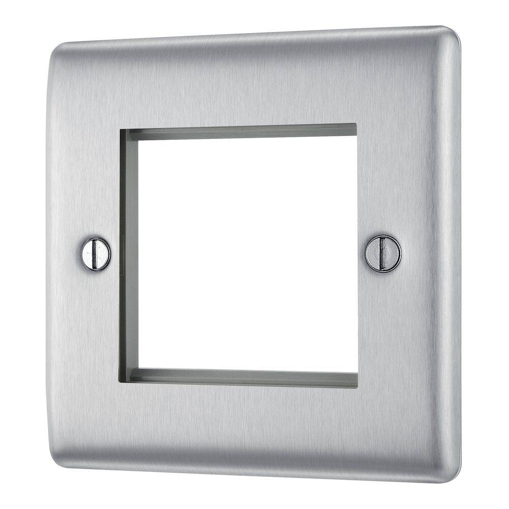 Nexus Metal Brushed Steel 2G Euro Plate NBSEMS2 - The Switch Depot