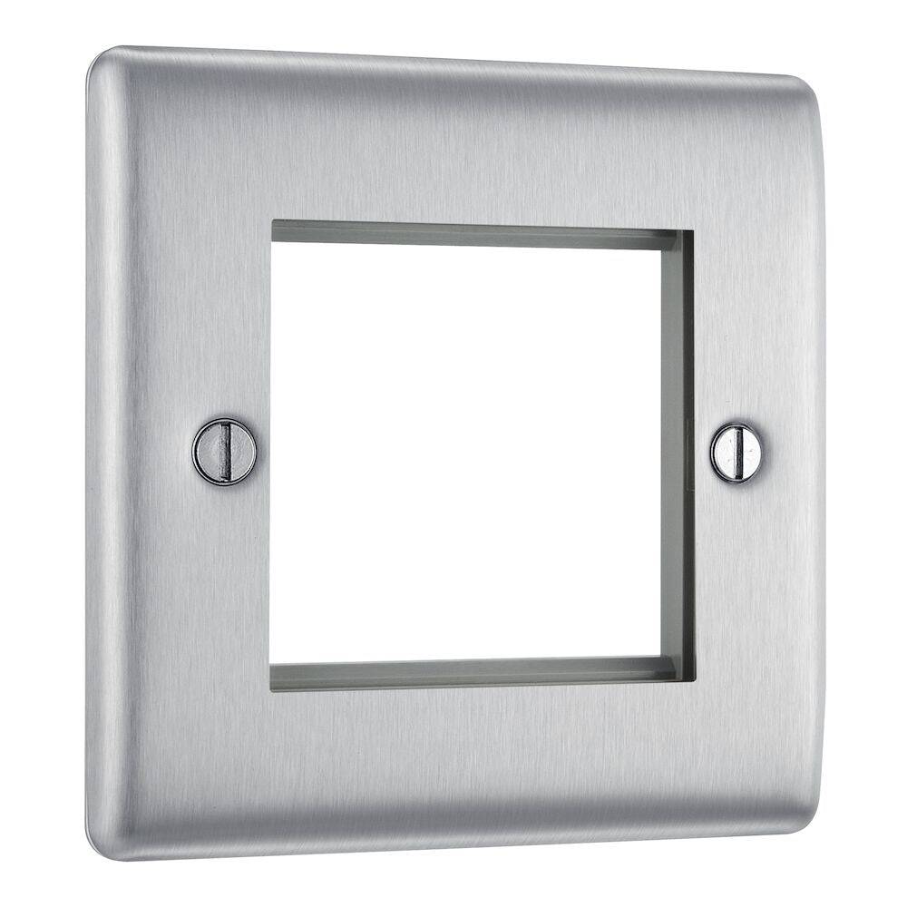 Nexus Metal Brushed Steel 2G Euro Plate NBSEMS2 - The Switch Depot