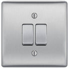 Nexus Metal Brushed Steel 2W & Intermediate Light Switch NBS2WINT - The Switch Depot