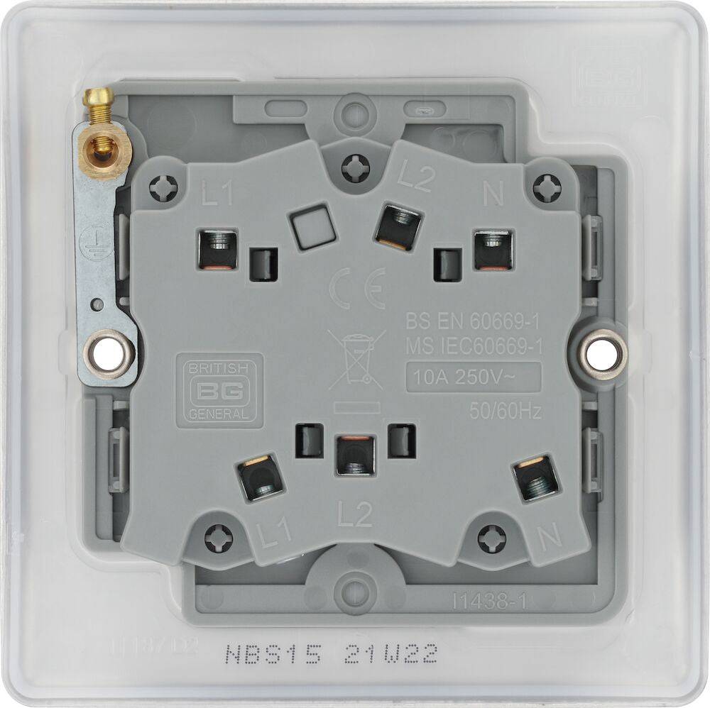 Nexus Metal Brushed Steel Fan Isolator Switch NBS15 - The Switch Depot