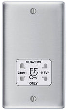 Nexus Metal Brushed Steel Shaver Socket NBS20W - The Switch Depot