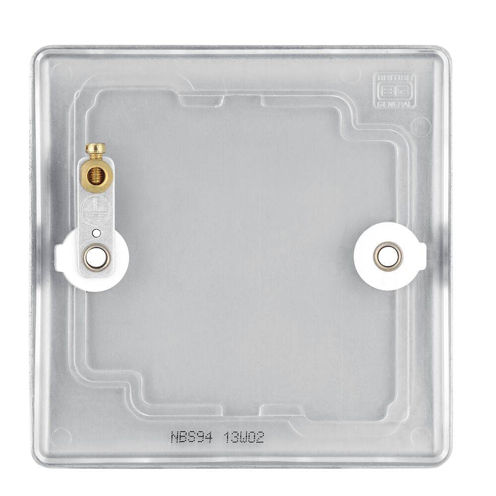 Nexus Metal Brushed Steel Single Blank Plate NBS94 - The Switch Depot