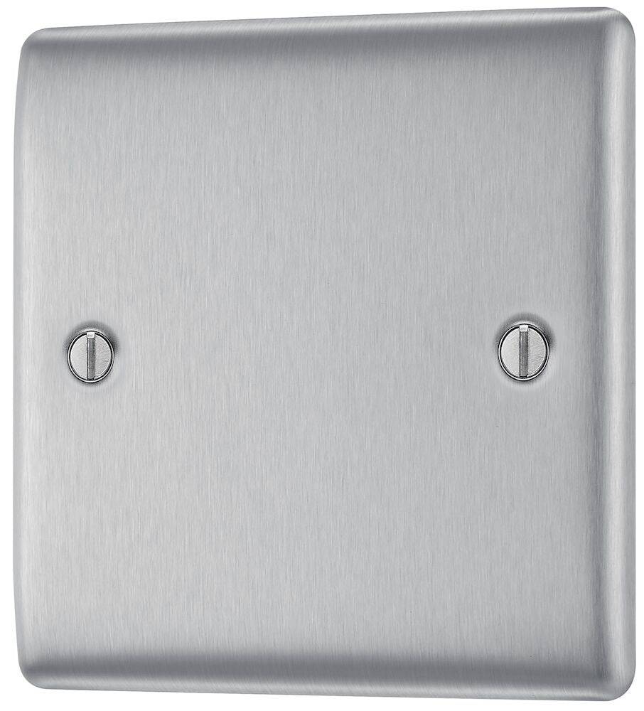 Nexus Metal Brushed Steel Single Blank Plate NBS94 - The Switch Depot