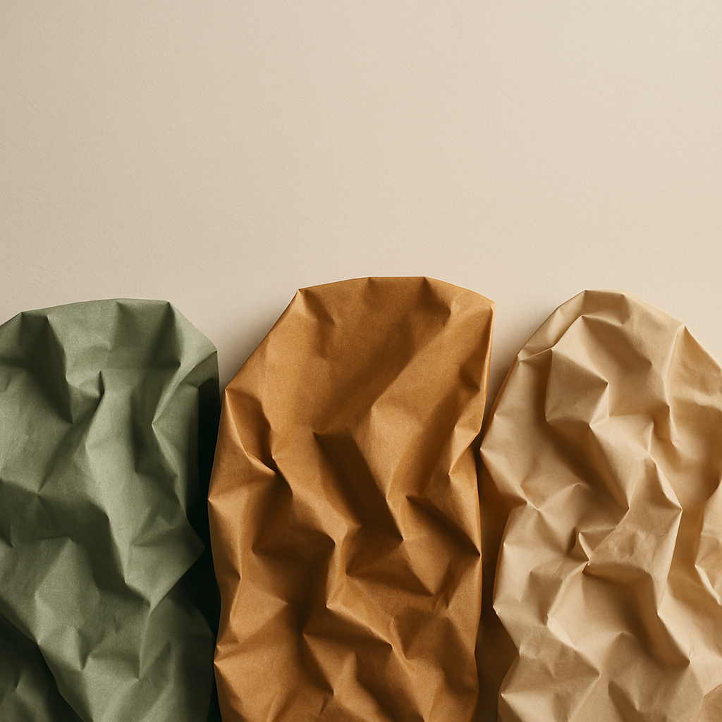 crumpled recycled packing paper