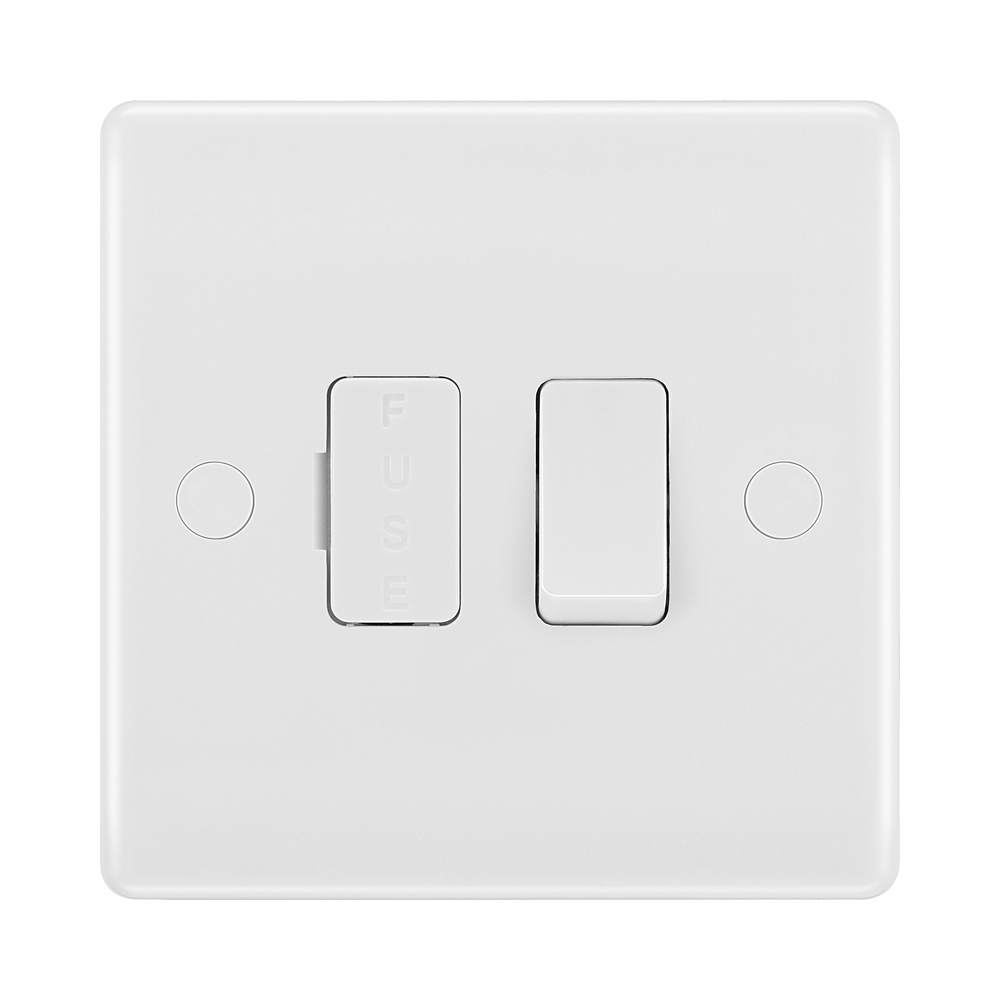 BG White Moulded 13A Switched Spur with Flex 851 available from RS Electrical Supplies