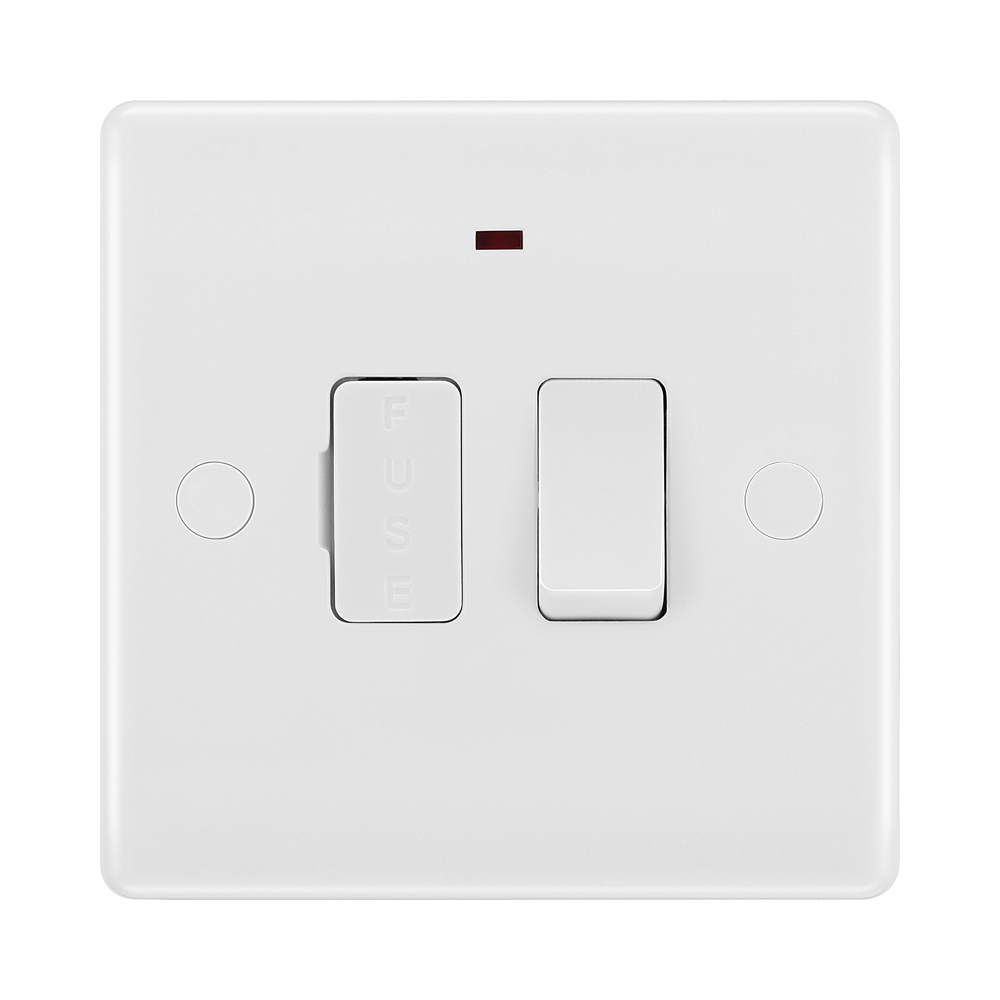 BG White Moulded 13A Switched Spur with Neon and Flex 853 available from RS Electrical Supplies