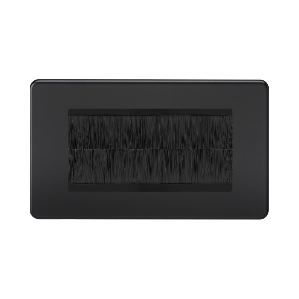 Matt Black 4G Brush Cable Outlet by Knightsbridge with Cable Outlet