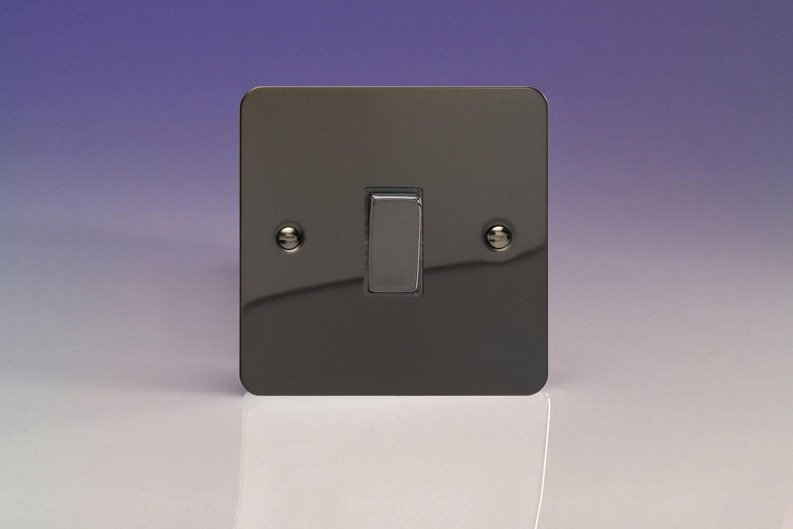 Varilight Ultraflat Iridium Black 20A Double Pole Switch XFI20D - The Switch Depot