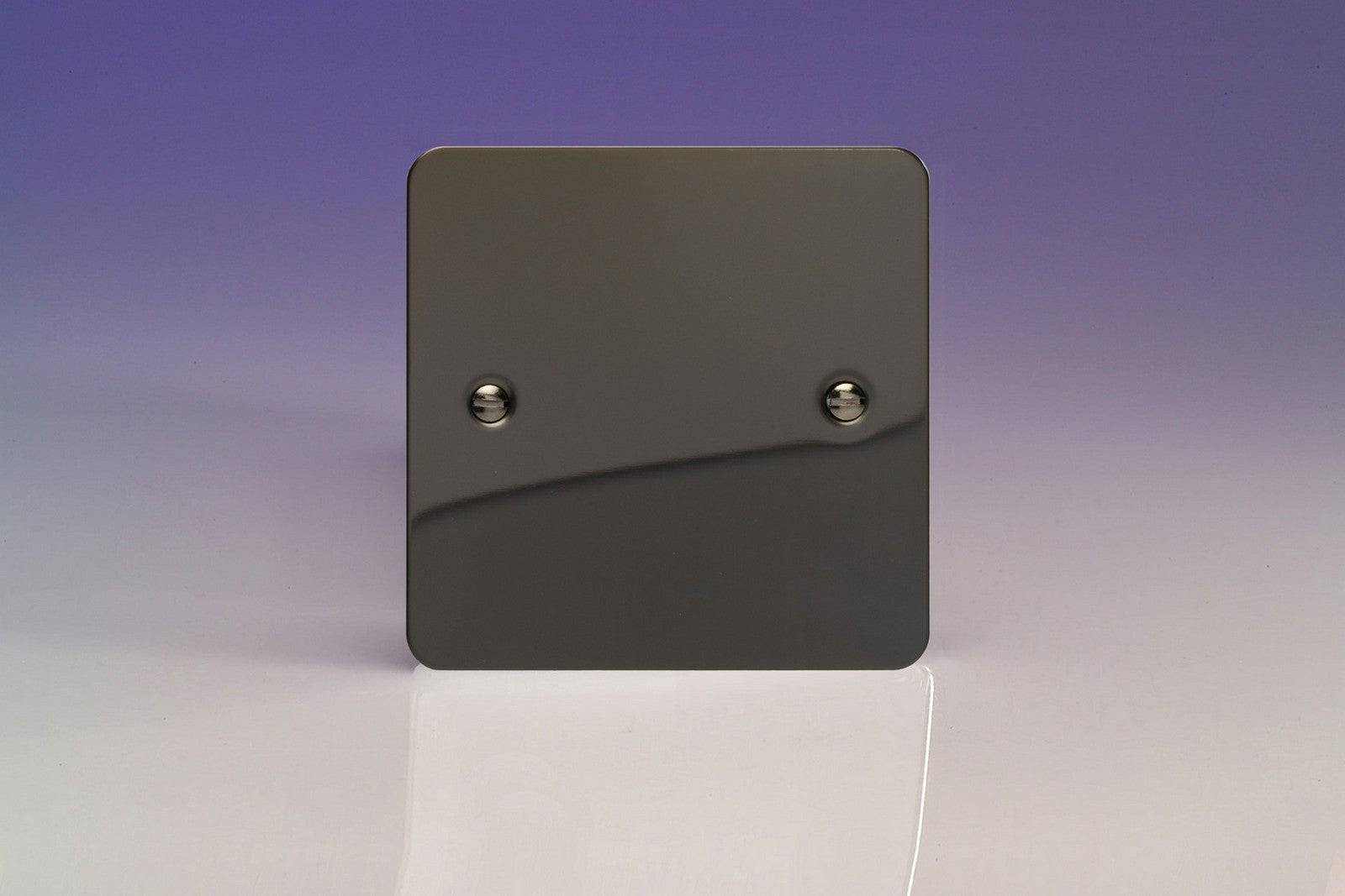 Varilight Ultraflat Iridium Black Single Blank Plate XFISB - The Switch Depot