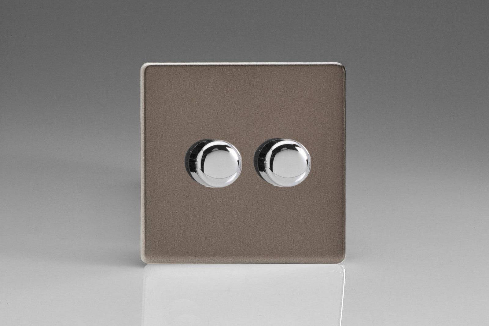 Varilight Screwless Pewter 2G Dimmer Switch JDRP252S - The Switch Depot