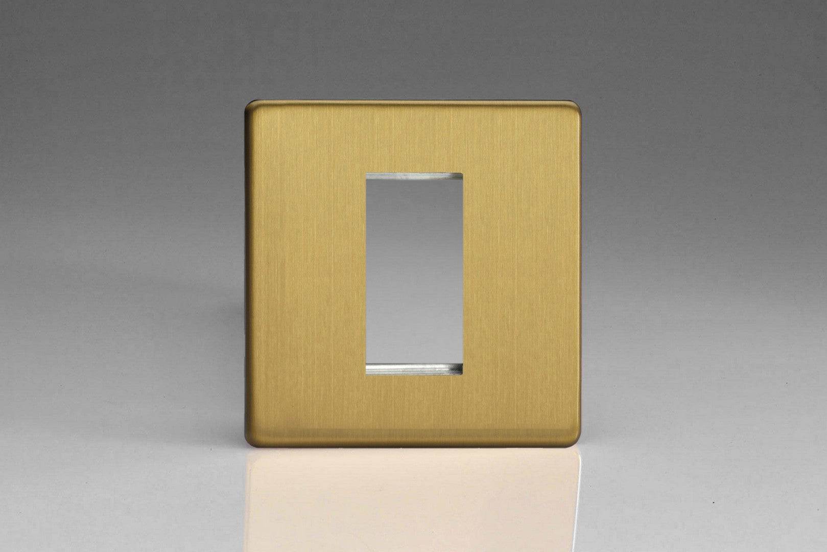 Varilight Screwless Brushed Brass 1G Euro Plate XDBG1S - The Switch Depot