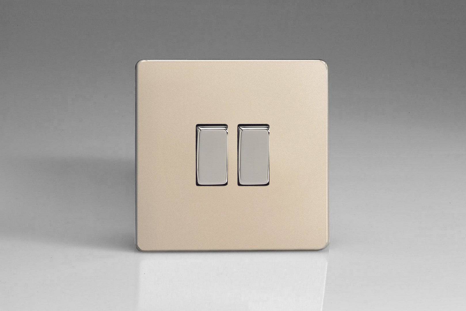 Varilight Screwless Satin 2W and Intermediate Light Switch XDN71S - The Switch Depot