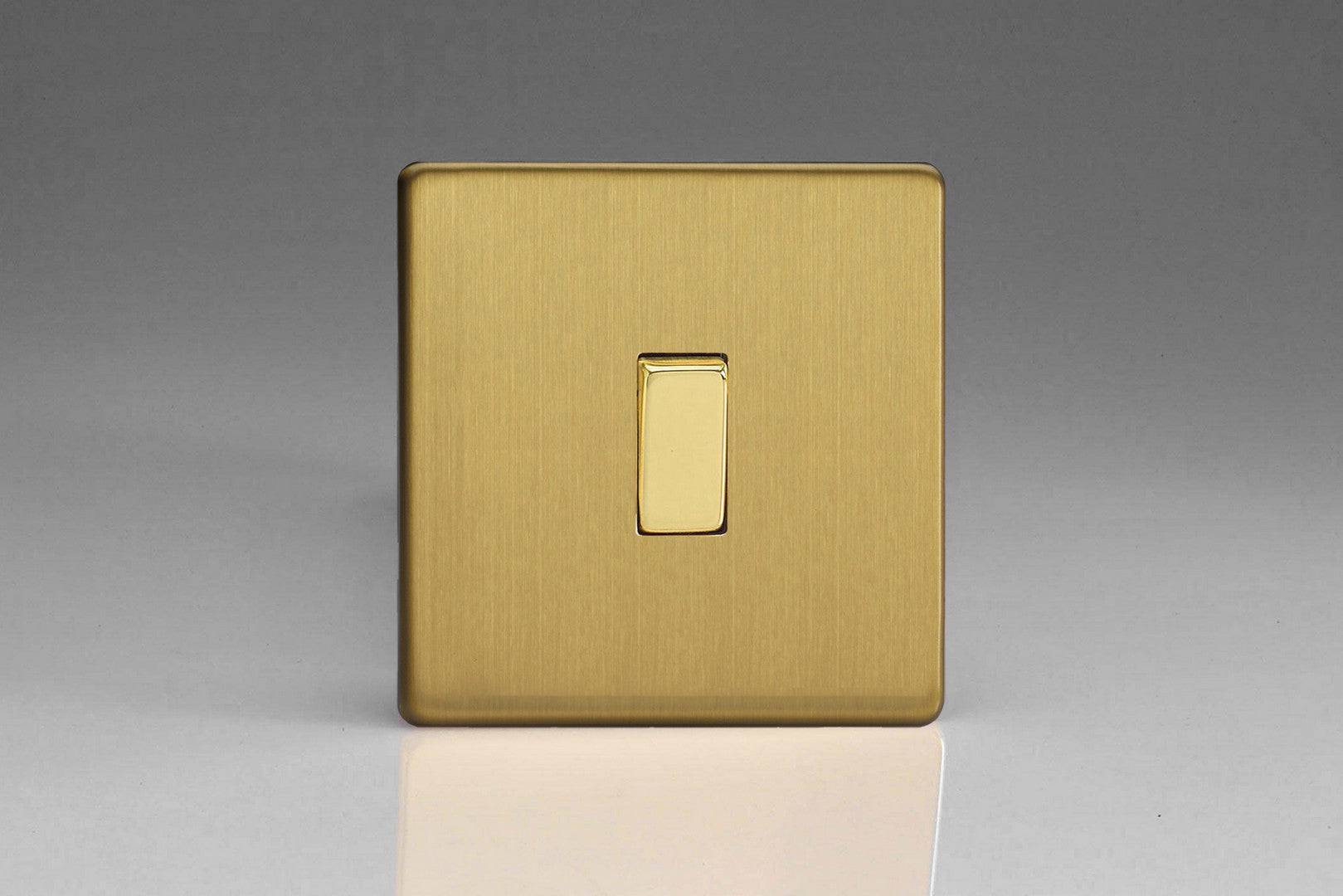 Varilight Screwless Brushed Brass 1G Light Switch XDB1S - The Switch Depot