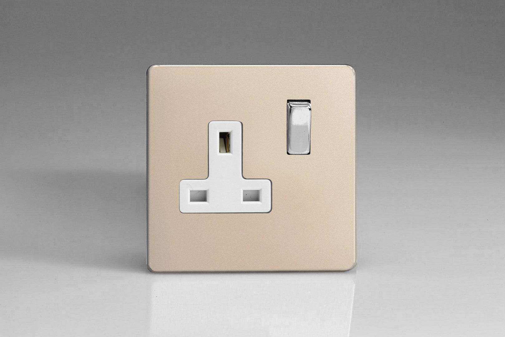 Varilight Screwless Satin Single Socket XDN4WS - The Switch Depot