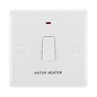 BG White Moulded 20A DP Switch with Neon Flex and Marked Water Heater 833WH available from RS Electrical Supplies