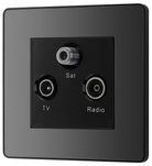 BG Evolve Polycarbonate Black Chrome Triplex TV Socket PCDBCTRIB Available From RS Electrical right side