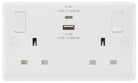 White plastic socket with usb ports