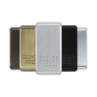 BG Grid Brushed Steel cooker hood engraved rocker cap colour range with Brushed Steel at the front