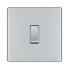 Front view of BG Nexus Screwless Polished Chrome 1G 2W Light Switch