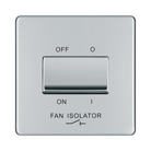 Front view of BG Nexus Screwless Polished Chrome Fan Isolator Switch
