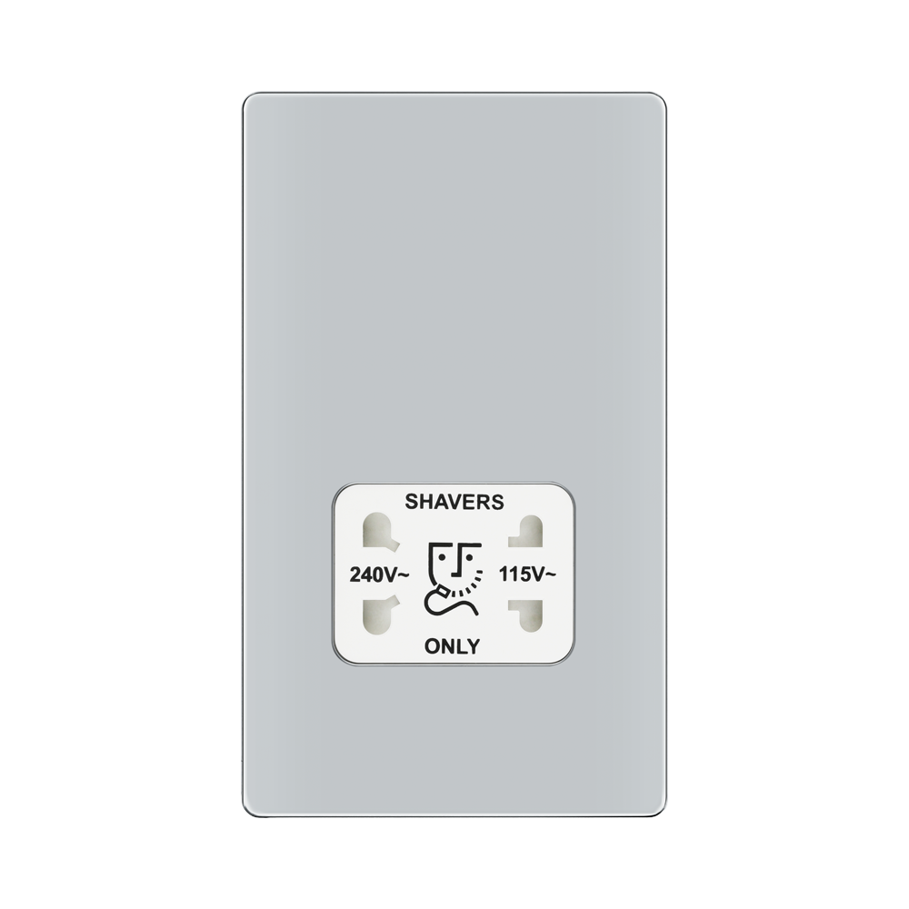 Front view of BG Nexus Screwless Polished Chrome Shaver Socket
