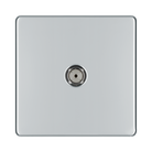 Front view of BG Nexus Screwless Polished Chrome Co-axial Socket