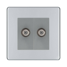 BG Nexus Screwless Polished Chrome Double Satellite Socket FPC642G
