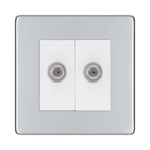 BG Nexus Screwless Polished Chrome Double Satellite Socket FPC642W