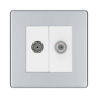 BG Nexus Screwless Polished Chrome TV & Satellite Socket FPC65W