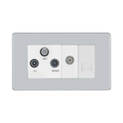 BG Nexus Screwless Polished Chrome Combination TV Socket FPC68W