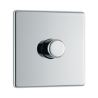 Front view of BG Nexus Screwless Polished Chrome 1G Dimmer Switch