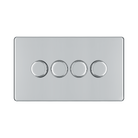 Front view of BG Nexus Screwless Polished Chrome 4G Dimmer Switch
