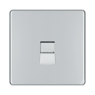 Front view of BG Nexus Screwless Polished Chrome Master Telephone Socket