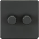 Knightsbridge Screwless Anthracite 2G Dimmer Switch SF2192AT - The Switch Depot