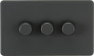 Knightsbridge Screwless Anthracite 3G Dimmer Switch SF2193AT - The Switch Depot