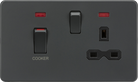 Knightsbridge Screwless Anthracite 45A Cooker Switch with Neon SFR83MNAT Available from The Switch Depot
