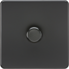 Knightsbridge Screwless Matt Black 1G Dimmer Switch SF2191MBB - The Switch Depot