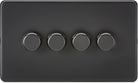 Knightsbridge Screwless Matt Black 4G Dimmer Switch SF2194MBB - The Switch Depot