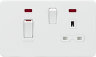 Knightsbridge Screwless Matt White 45A Cooker Switch with Neon SFR83MNMW Available from The Switch Depot