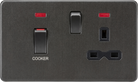 Knightsbridge Screwless Smoked Bronze 45A Cooker Switch with Neon SFR83MNSB Available from The Switch Depot