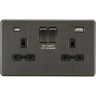smoked bronze double socket with black inserts and A & C USB sockets