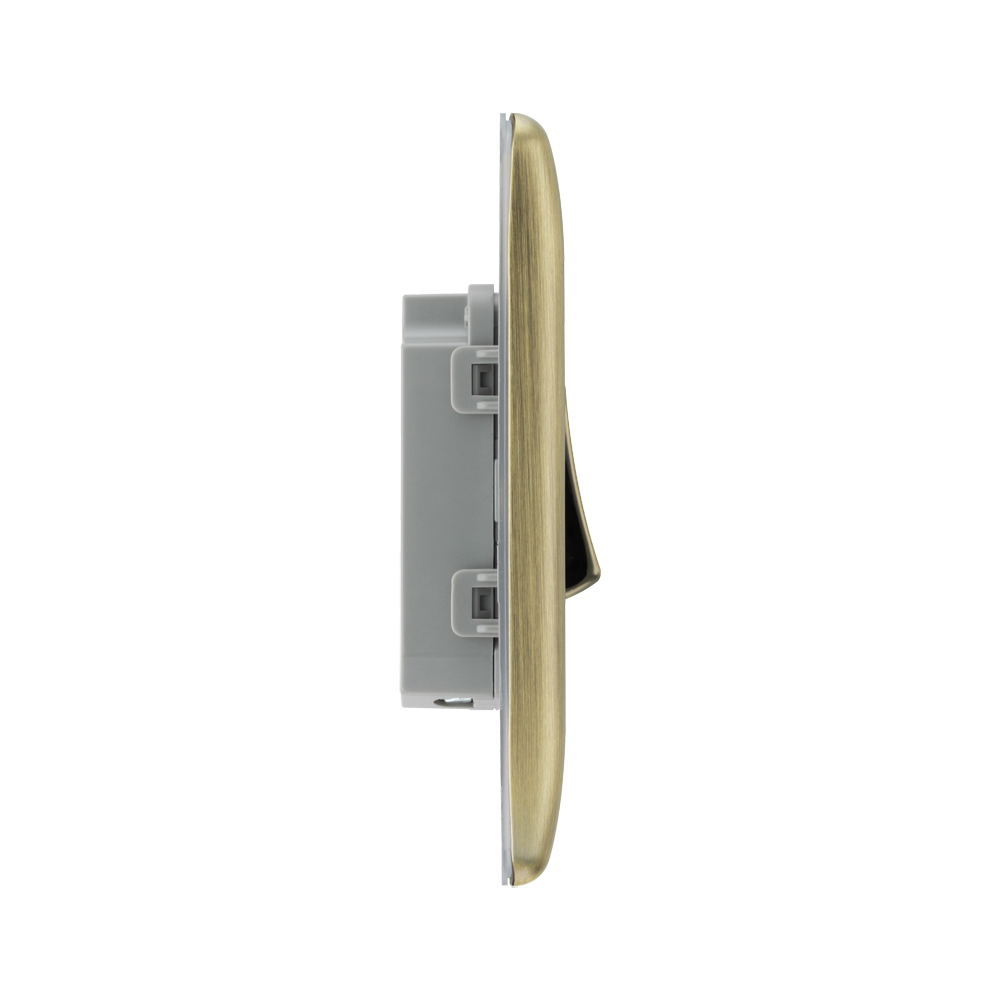 BG Nexus Metal antique brass 1-gang 2-way light switch NAB12