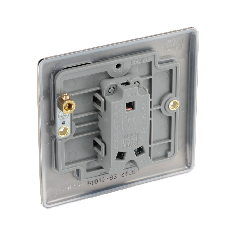 BG Nexus Metal antique brass 1-gang 2-way light switch NAB12