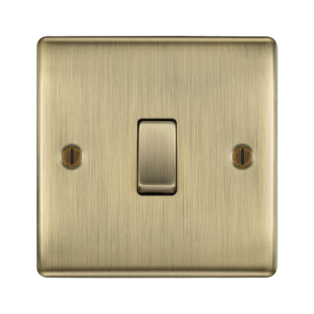 BG Nexus Metal Antique Brass Intermediate Light Switch NAB13. 